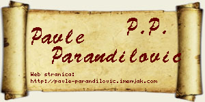 Pavle Parandilović vizit kartica